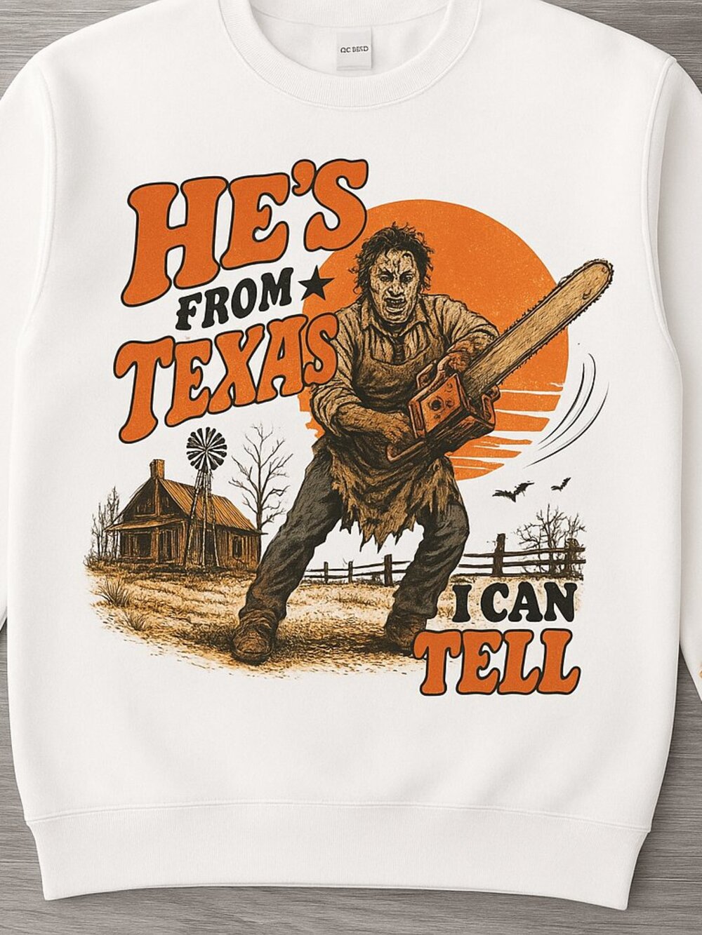 He's From Texas Horror Graphic Tee, Leatherface Inspired Halloween Shirt